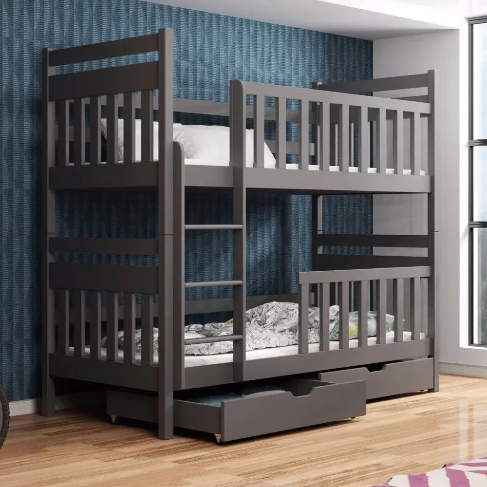 Meaford Bunk Bed with Storage - Graphite, Wood