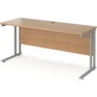 Mears 1600mm Cantilever Computer Desk - Beech, Silver