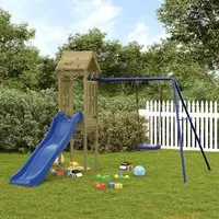 Medford Kids Playset with Swing - Dark Oak, Pinewood alternate view