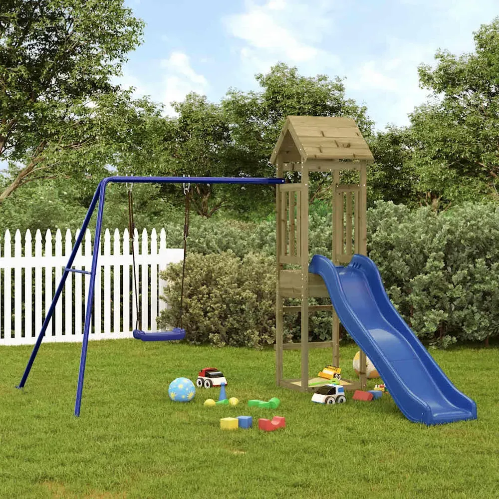 Medford Kids Playset with Swing - Dark Oak, Pinewood product
