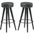 Medina Round Bar Stools - Grey, Faux Leather