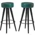 Medina Round Bar Stools - Teal, Faux Leather