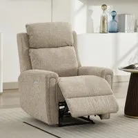 Medinah 1 Seater Electric Reclining Sofa - Beige, Fabric alternate view