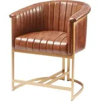 Medinah Armchair - Pecan Brown, Genuine Leather