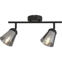 Mega 2 Light Spotlight - Black, Smoked Glass