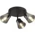 Mega 3 Light Round Spotlight - Black, Smoked Glass