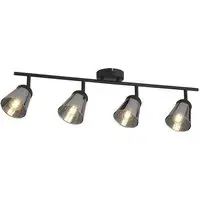 Mega 4 Light Bar Spotlight - Black, Smoked Glass