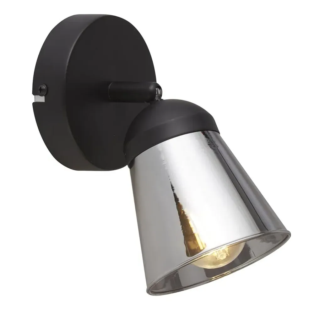 Mega Wall Spotlight - Black, Smoked Glass image