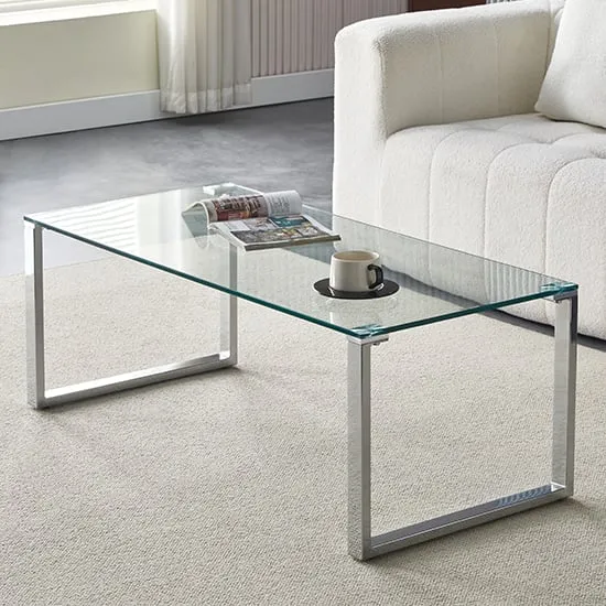 Megan Rectangular Coffee Table - Clear, Glass