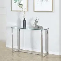 Megan Rectangular Console Table - Clear, Glass