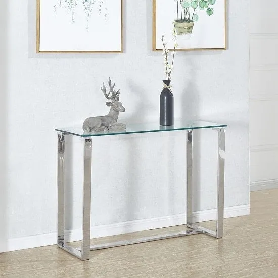 Megan Rectangular Console Table - Clear, Glass image