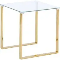 Megan Square Side Table - Clear, Glass