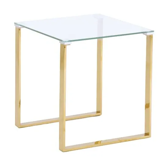 Megan Square Side Table - Clear, Glass image