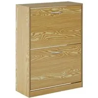 Megrez 2-Door Shoe Cabinet - Brown, MDF alternate view