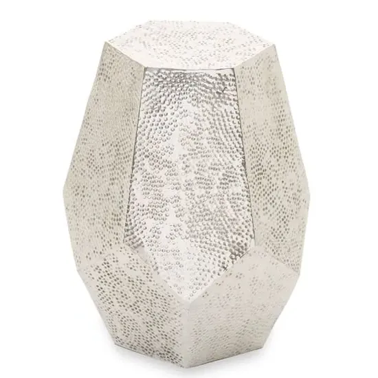 Mekbuda Drum Style Side Table - Polished Aluminium, Metal