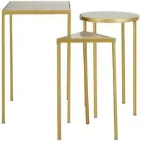 Mekbuda Nest of 3 Tables - Light Grey, Marble