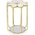 Mekbuda Petal Side Table with Gold Frame - White, Marble