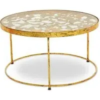 Mekbuda Round Coffee Table - Gold, Glass