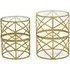Mekbuda Round Nest of 2 Tables - Gold, Glass