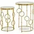 Mekbuda Round Nest of 2 Tables - White, Glass
