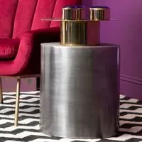 Mekbuda Round Side Table - Gold, Metal