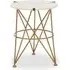 Mekbuda Round Side Table with Angular Legs - White, Marble