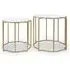 Mekbuda Set of 2 Side Tables with Quatrefoil Top - White, Marble