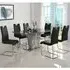 Melange Large Dining Set with 6 Petra Chairs - Black, Glass