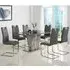 Melange Large Dining Set with 6 Petra Chairs - Grey, Glass