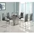 Melange Large Dining Set with 6 Petra Chairs - Grey White, Glass
