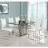 Melange Large Dining Set with 6 Petra Chairs - White, Glass
