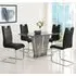 Melange Small Dining Set with 4 Petra Chairs - Black, Glass