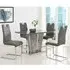 Melange Small Dining Set with 4 Petra Chairs - Grey, Glass