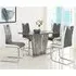 Melange Small Dining Set with 4 Petra Chairs - Grey White, Glass