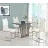 Melange Small Dining Set with 4 Petra Chairs - White, Glass