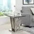 Melange Square Lamp Table - Grey, Marble Effect Glass