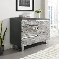 Melange Sydney Small Sideboard with 1 Door 3 Drawer - Grey