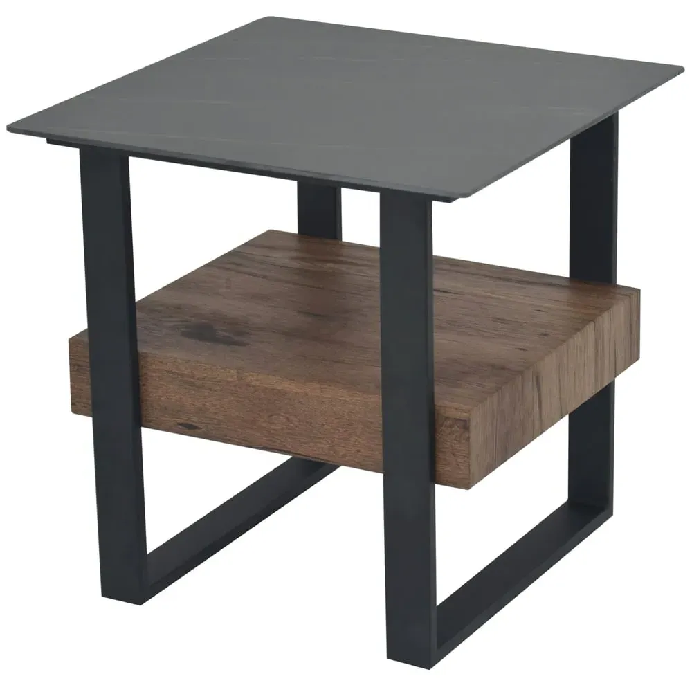 Melbourne Sintered Stone End Table - Brown, Black image