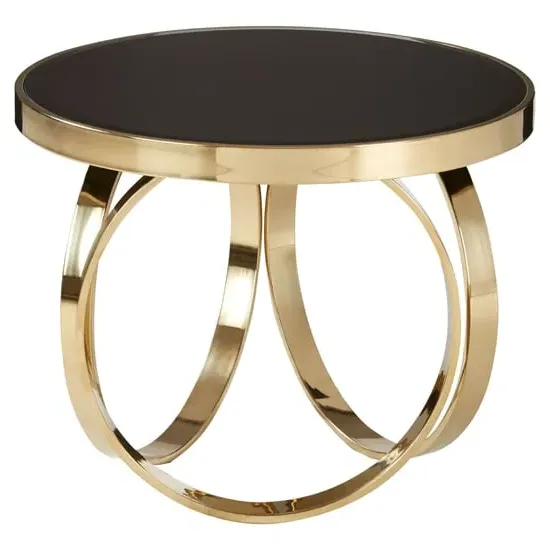 Meleph Round Coffee Table - Black, Glass image