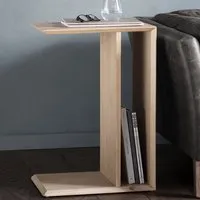 Melino Side Table with Storage - Oak, Mat Lacquer alternate view
