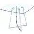 Melito Square Dining Table - Clear Glass, Chrome