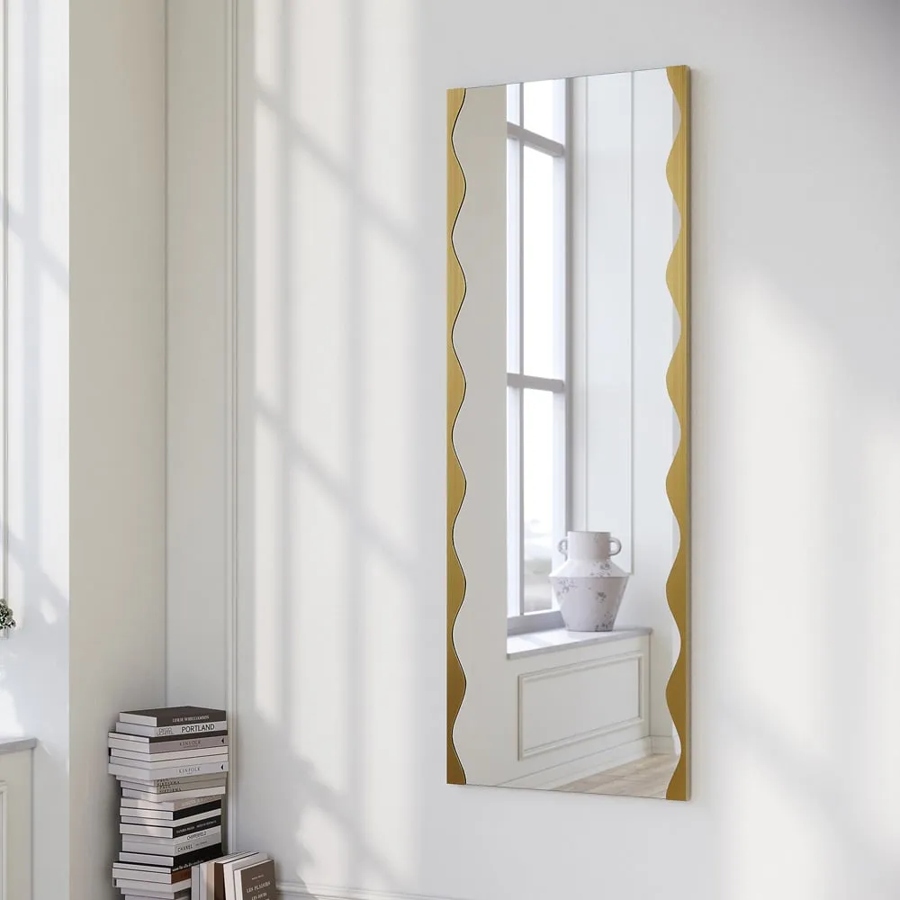 Melodia Full-Length Wall Mirror - Gold, Metal product