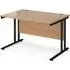 Melor 1200mm Cantilever Computer Desk - Beech, MDF