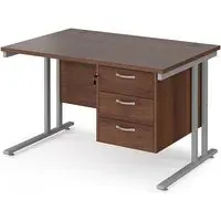 Melor 1200mm Cantilever Computer Desk - Walnut, MDF