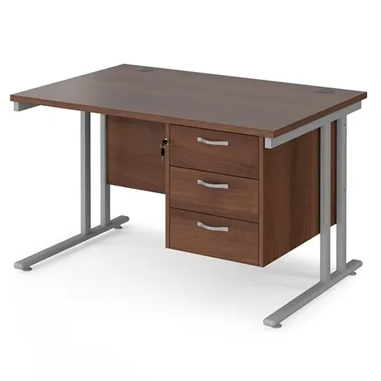 Melor 1200mm Cantilever Computer Desk - Walnut, MDF