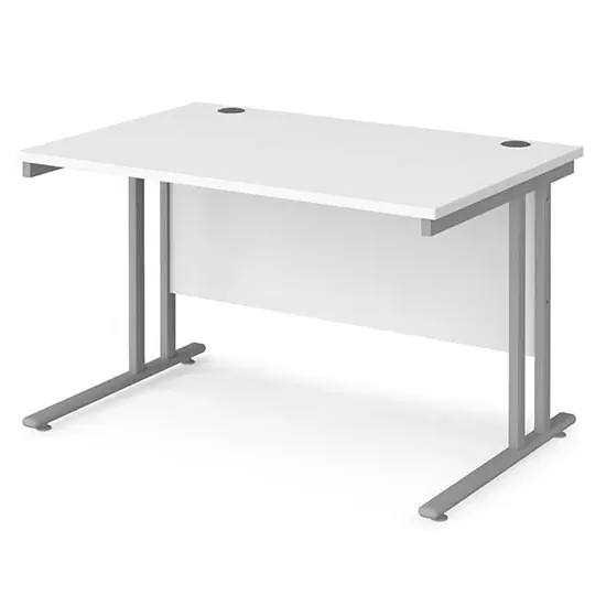 Melor 1200mm Cantilever Computer Desk - White, MDF