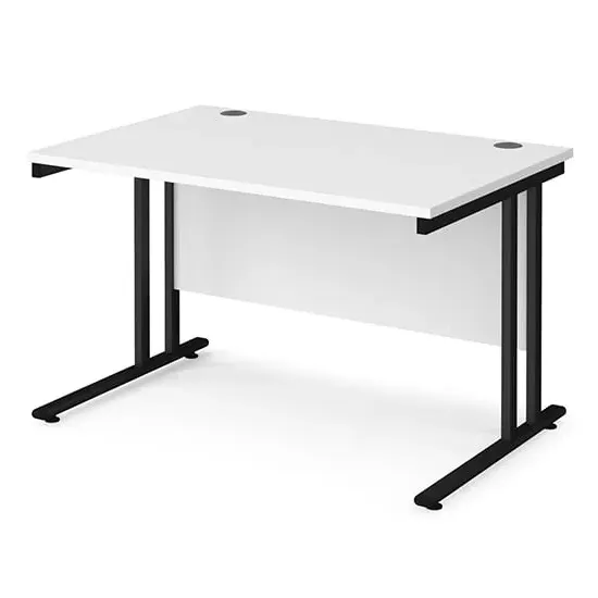 Melor 1200mm Cantilever Computer Desk - White, MDF