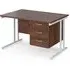 Melor 1200mm Cantilever Computer Desk with 3 Drawers - Walnut, MDF