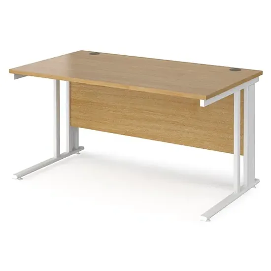 Melor Cable Managed Computer Desk - Oak, MDF