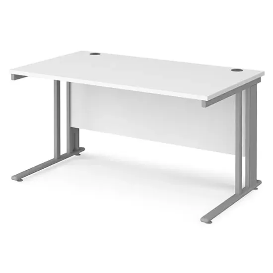 Melor Cable Managed Computer Desk - White, MDF